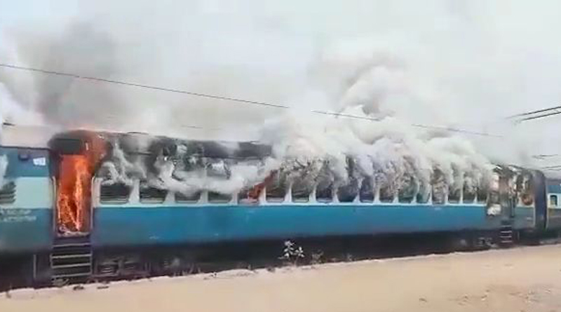 Fire at Moulali railway station