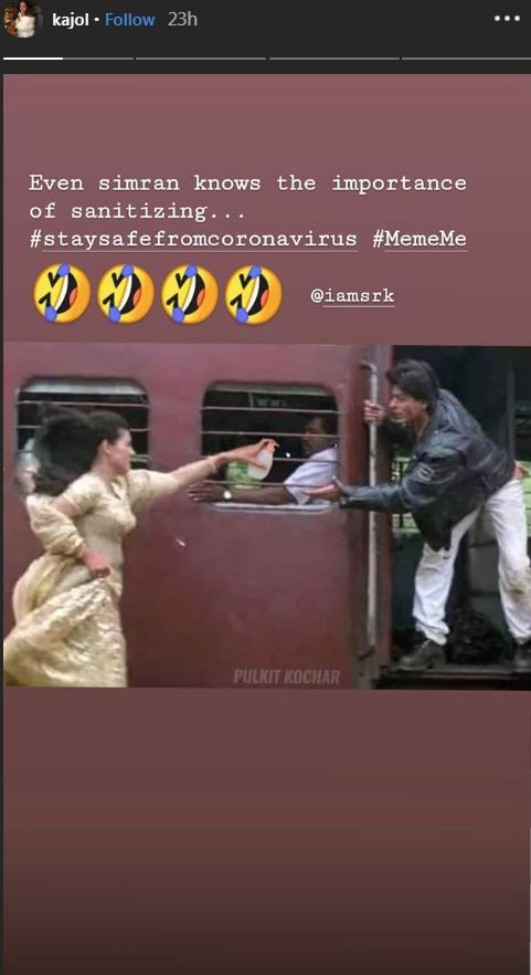 Kajol shares meme amid coronavirus outbreak.