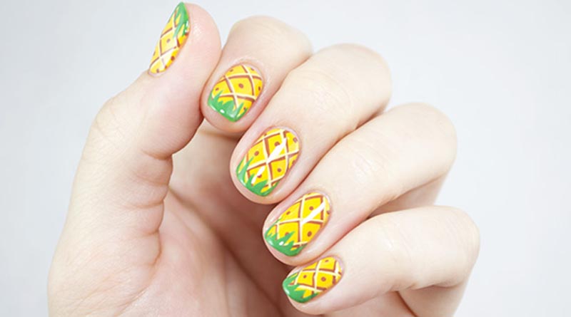 pineapple nail painting