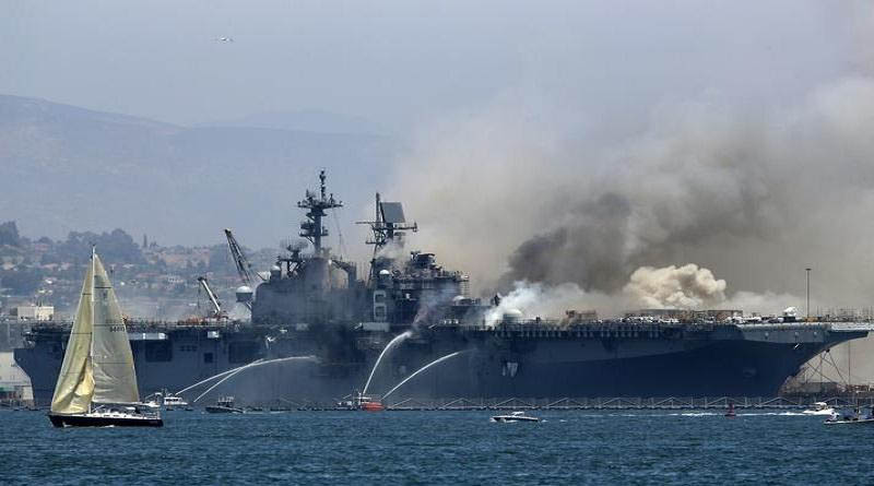 Fire in an American warship