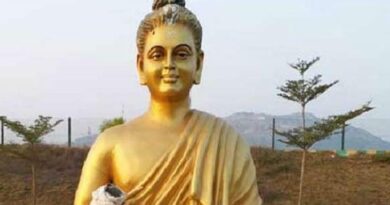 destroyed Buddha statue at Tekkali