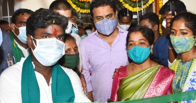 Minister KTR at the inauguration of the development works