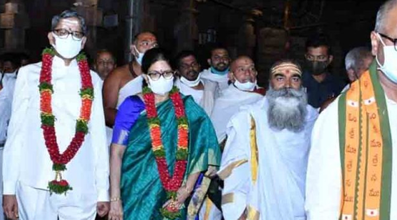 Supreme Chief Justice NV Ramana visiting Srisailam Temple
