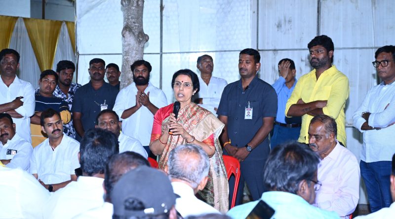 Nara Bhuvaneshwari was talking to TDP leaders at Kuppam on Thursday night